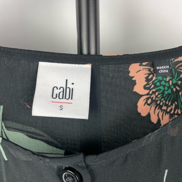 Cabi La Di Da Black Sheer Chiffon Flutter Sleeve Button Up Blouse 5206 - Picture 6 of 8